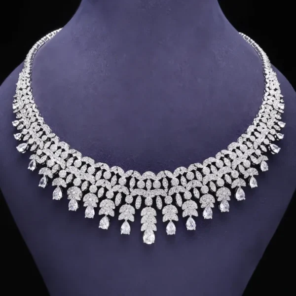 Famous Tassel Necklace Earrings Set Cubic Zircon Jewelry Set Dubai Bridal Jewelry Sets Wedding Party Gift Brides Accessories - Image 10