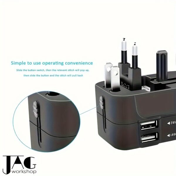 1pc Compliance Certification Travel Adapter,US/EU/UK/AU Plug,Worldwide All In One Design,Universal Interface Phone Tablet Wall Charger,Cover More Than 150 Countries,For iPhone,Samsung,Xiaomi,Android,Ipad,Car,etc,Perfect Holiday Gift. - Image 9
