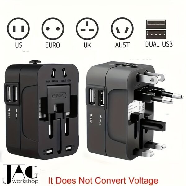 1pc Compliance Certification Travel Adapter,US/EU/UK/AU Plug,Worldwide All In One Design,Universal Interface Phone Tablet Wall Charger,Cover More Than 150 Countries,For iPhone,Samsung,Xiaomi,Android,Ipad,Car,etc,Perfect Holiday Gift.