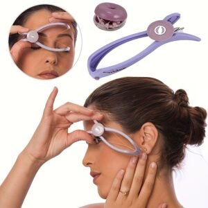 1pc Spring-Loaded -Free Facial Hair Remover - Battery-Free Manual Operation, Gentle on Sensitive Light Beige, Portable Travel-Friendly Design for Cheeks, Eyebrows & Chin Hair Removal - Women’s Grooming Tool, Hair Removal Device