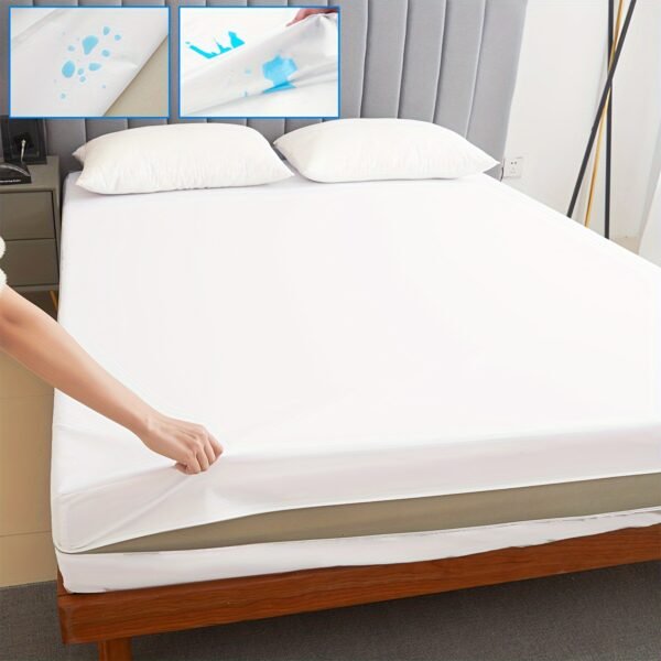 1pc 6-Sided Full Mattress Protector with Zipper, Deep Pocket Fitted Sheet Protector, Multiple Sizes Suitable for Single Bed/Double Bed - Image 4