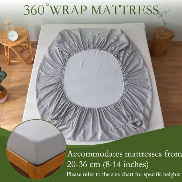 Ultra-Soft & Breathable Mattress Protector - High Elasticity, Easy-Clean Solid Color Fitted Sheet for Bedroom, Guest Room, Hotel, Dorms (No Pillowcase or Insert) - Image 10