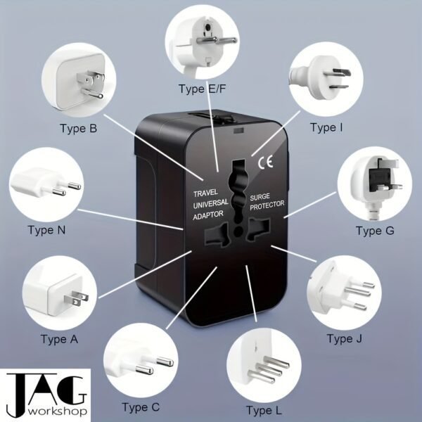 1pc Compliance Certification Travel Adapter,US/EU/UK/AU Plug,Worldwide All In One Design,Universal Interface Phone Tablet Wall Charger,Cover More Than 150 Countries,For iPhone,Samsung,Xiaomi,Android,Ipad,Car,etc,Perfect Holiday Gift. - Image 5