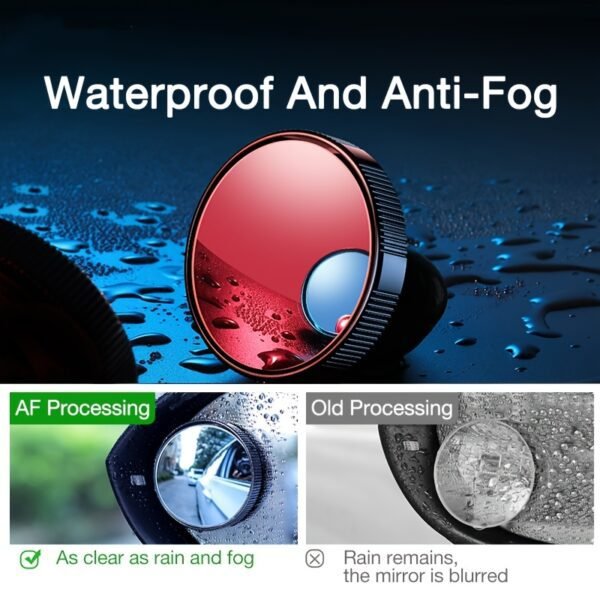 2pcs Blind Spot Mirrors HD Glass Convex Lens 360° Adjustable Round Mirror Universal for Vehicles Car Turntable Design - Image 4